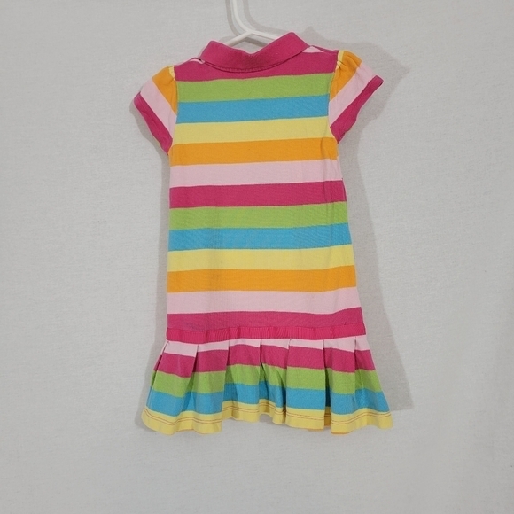 Carter's Rainbow Striped Peplum Ruffle Polo Dress - Picture 4 of 7
